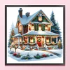 Christmas Cottage-11CT Counted Cross Stitch 50*50cm/19.69*19.69in