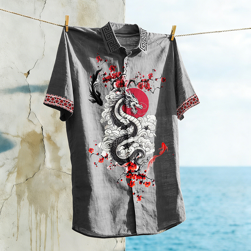 Comstylish Japanese Artistic Leisure Vacation Printed Shirt