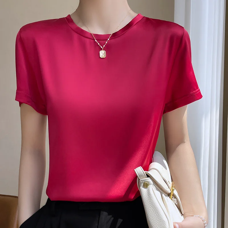 Churchf Churchf Summer Women's T-Shirt New Super Soft Bat Sleeve Simple Short-Sleeved Women's Top Bottom With Sleeveless Vest