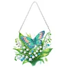 (US Local)Acrylic Special Shape Flower Butterfly DIY Diamond Painting Hanging Pendant Kit
