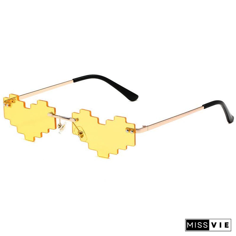 Love Heart Pattern Lens Funny Sunglasses