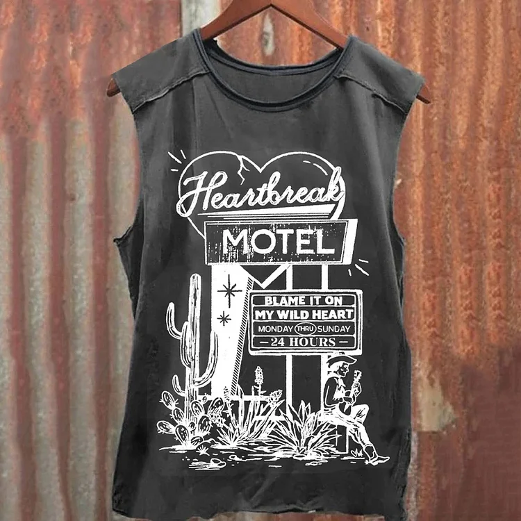 Men's Western Printed Crew Neck Tank Top