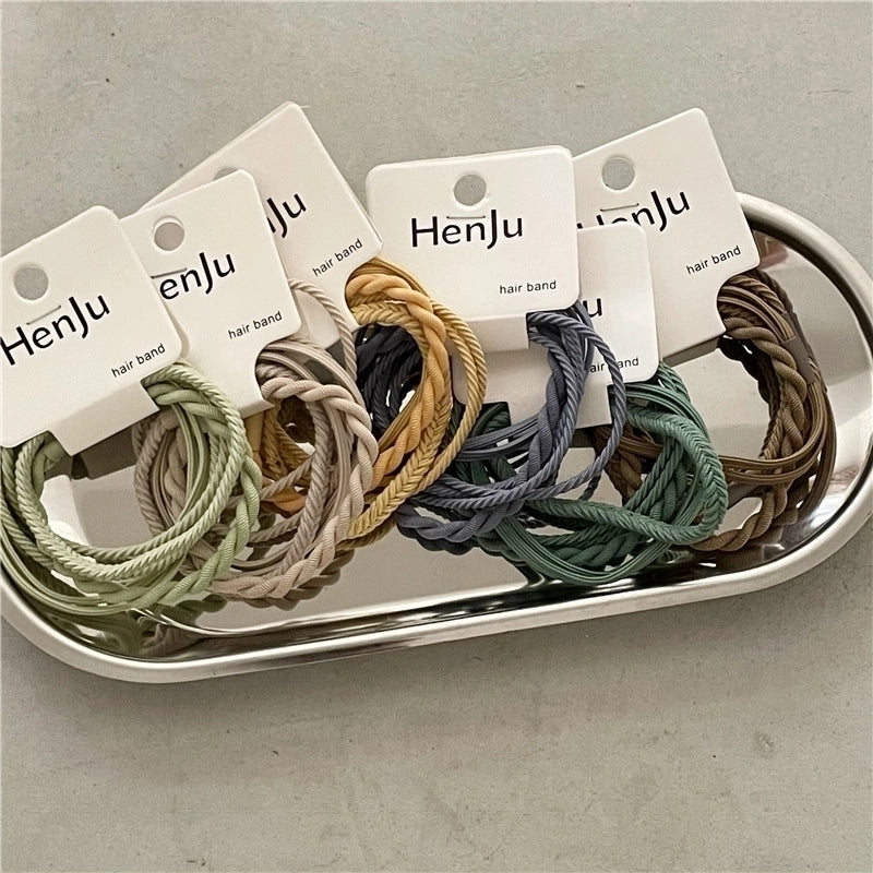 Minimalist Solid Color Cloth Hair Tie 1 Set