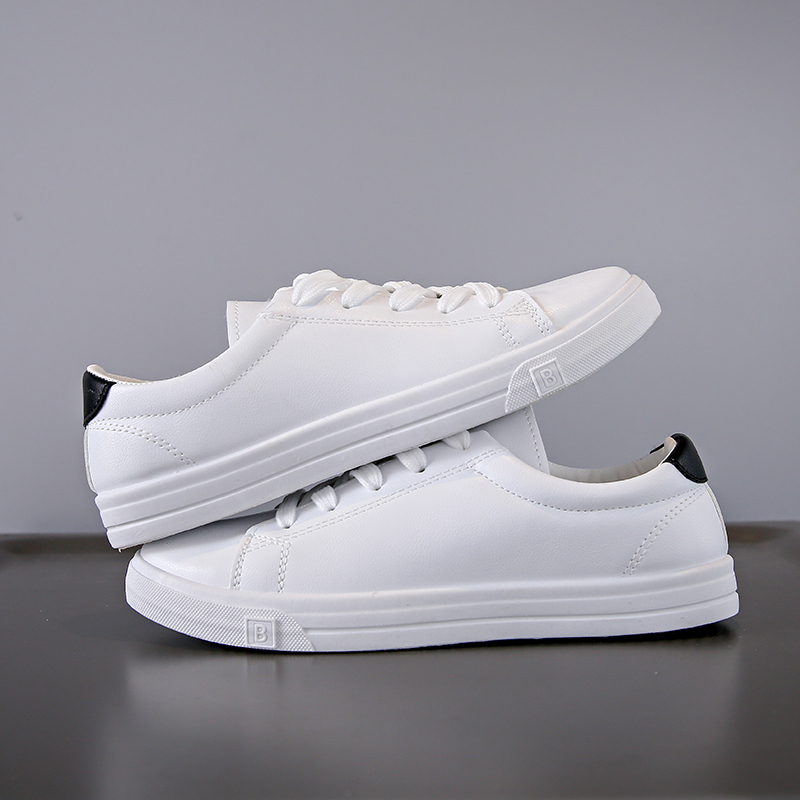 Hubecwheels shoes for women shoes New small white shoes women 2025spring and autumn round head large size flat casual lace-up sports shoes
