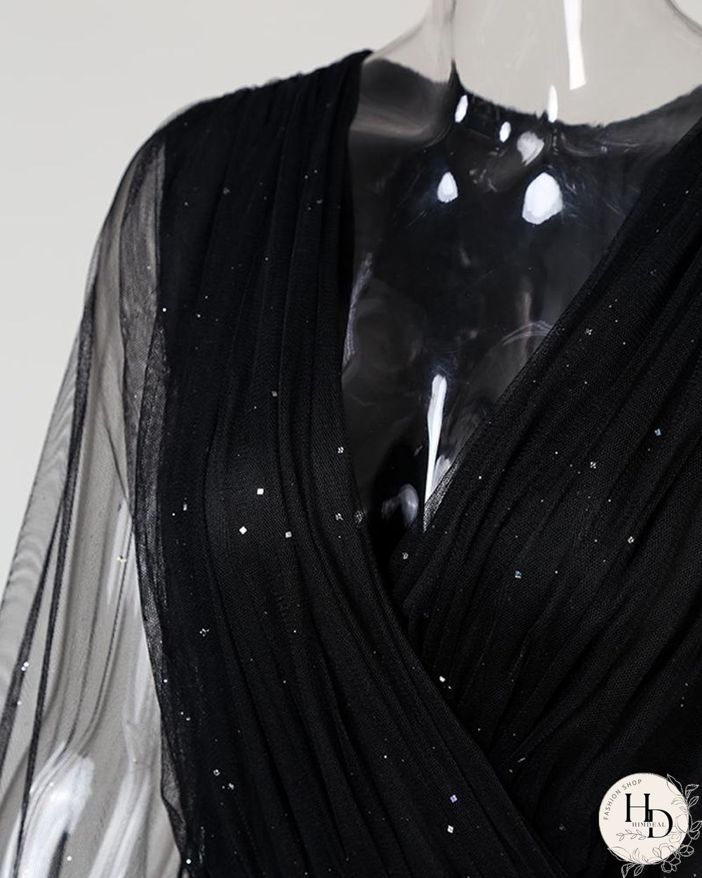 Sheer Mesh Glitter Pocket Design Jumpsuit P14716