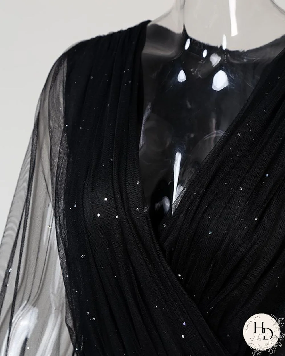 Sheer Mesh Glitter Pocket Design Jumpsuit P14716