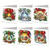 (US Only)6PCS Merry Christmas DIY Diamond Art Greeting Cards Congratulations Cards