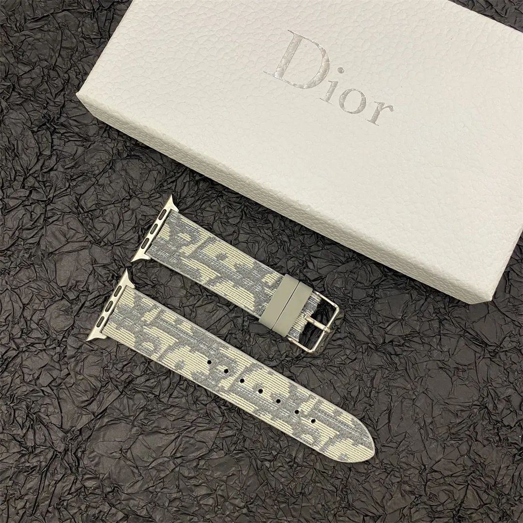 Christian Dior Premium Jacquard Fabric Apple Watch Full Series Replacement Straps
