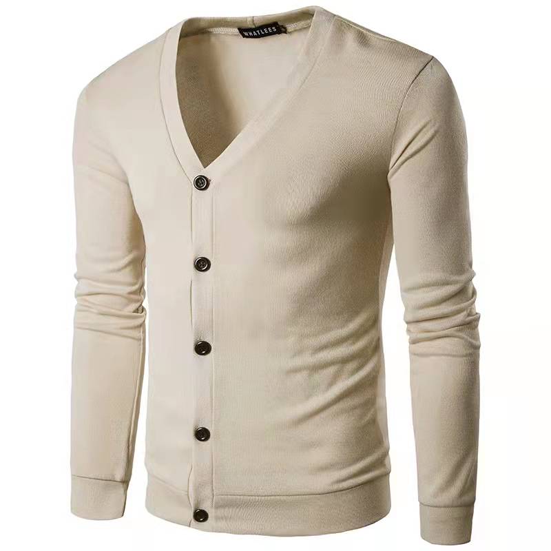 Men Casual V Neck Long Sleeve Single Breasted Cardigan