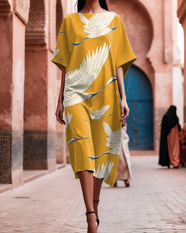 Women's Elegant Printed Loose Dress