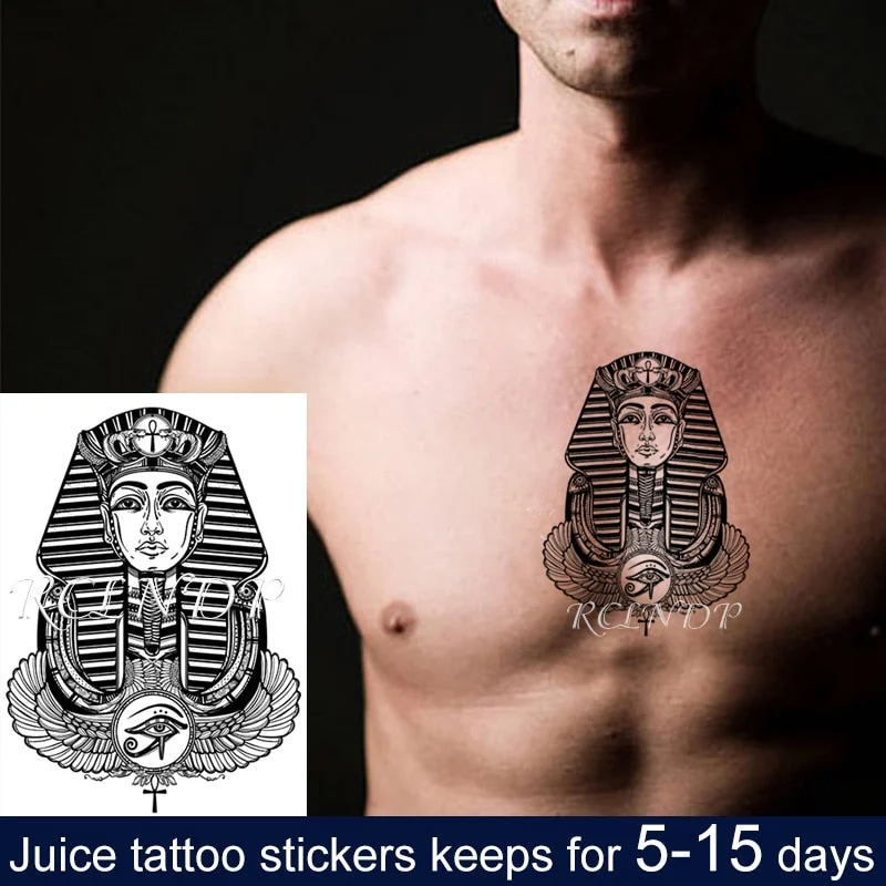 Waterproof Temporary Juice ink Sticker Egyptian Ancient Greek Mythology Cleopatra Fruit Gel Long lasting Tattoo for men women