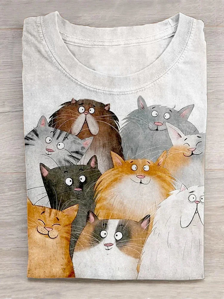 Funny Cat Art Design T-Shirt