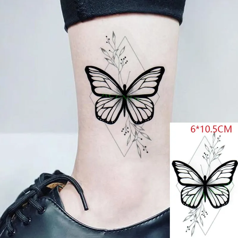 Waterproof Temporary Tattoo Sticker Black Snake Small Animal Fake Tatto Flash Tatoo Hand Leg Arm Back for Kid Men Women Kids