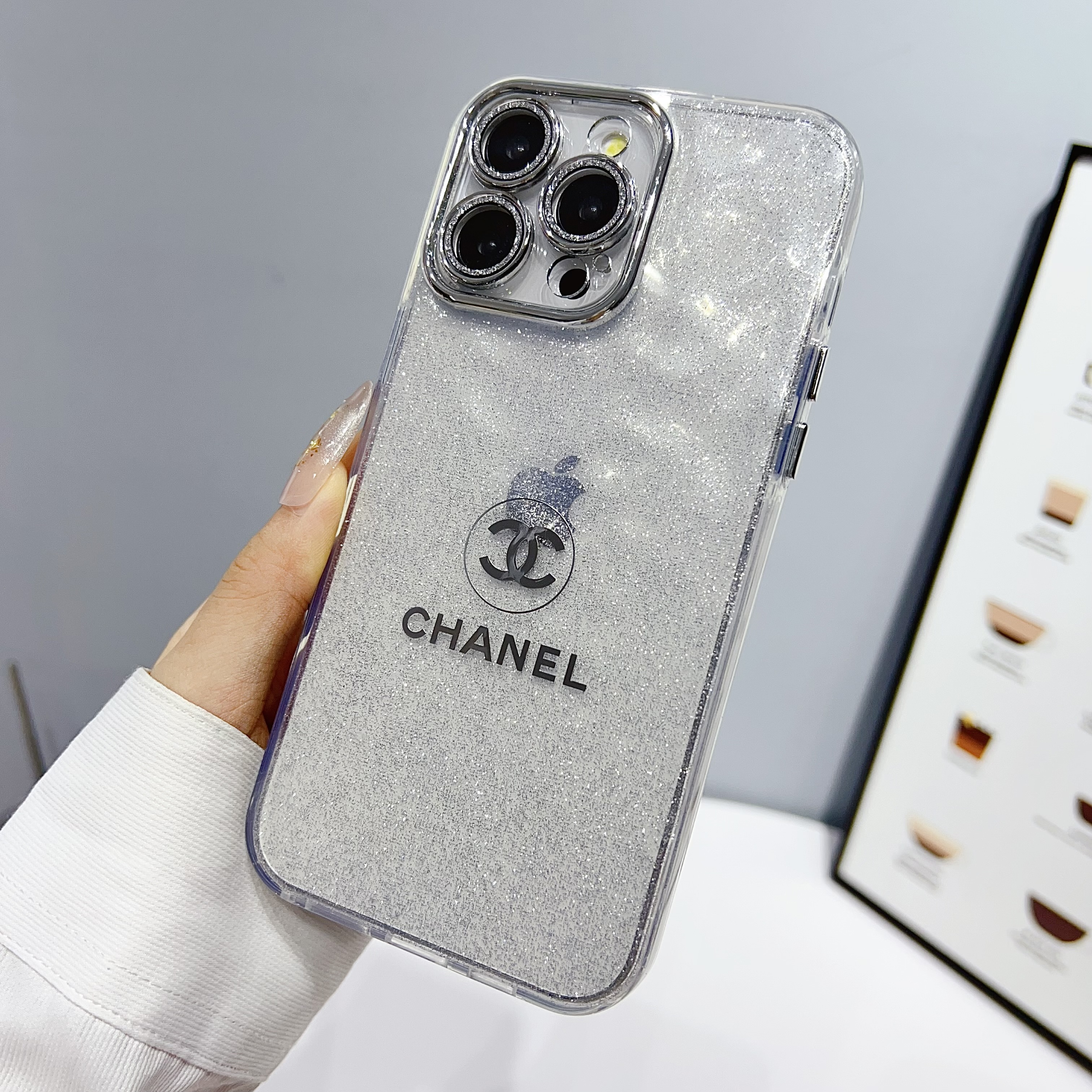 Chanel Exquisite Electroplated Glitter Transparent TPU Apple iPhone Case