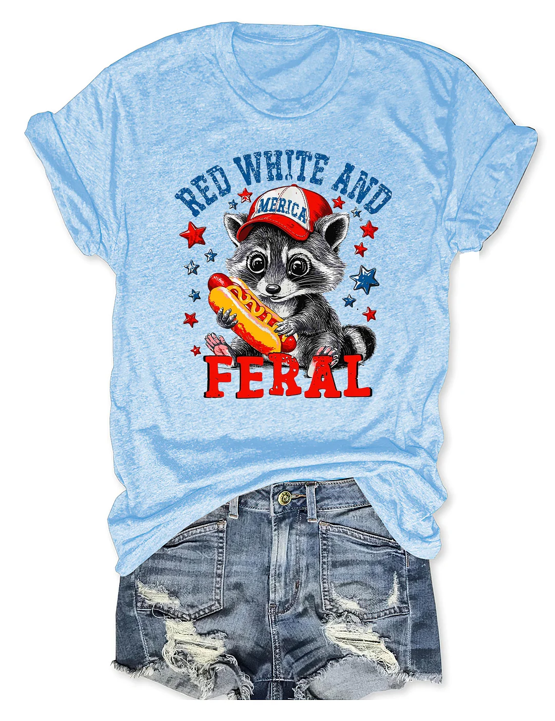 Red White And Feral T-shirt
