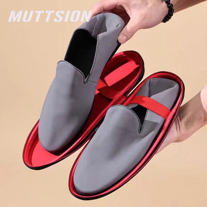 MUTTSION Summer Casual Leather White Slip-on Loafers Wallet Shoes