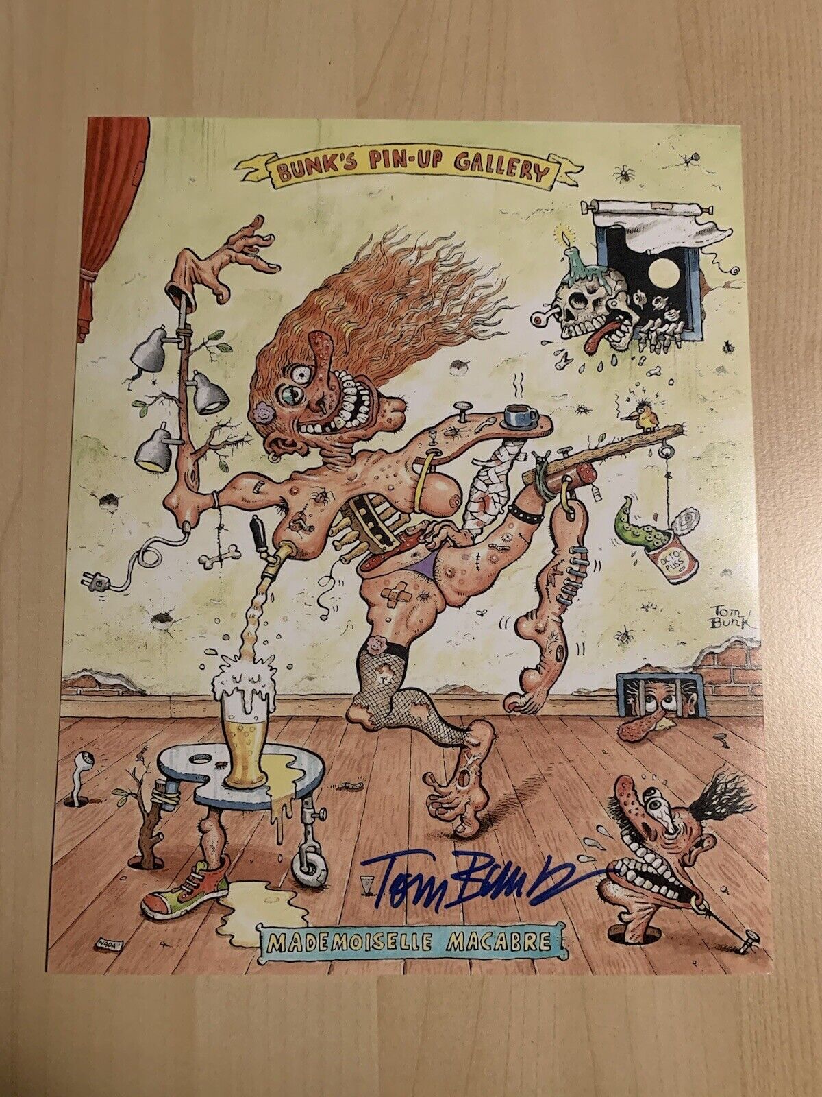 TOM BUNK SIGNED 8x10 Photo Poster painting AUTOGRAPHED GARBAGE PAIL KIDS CREATOR CARTOONIST COA