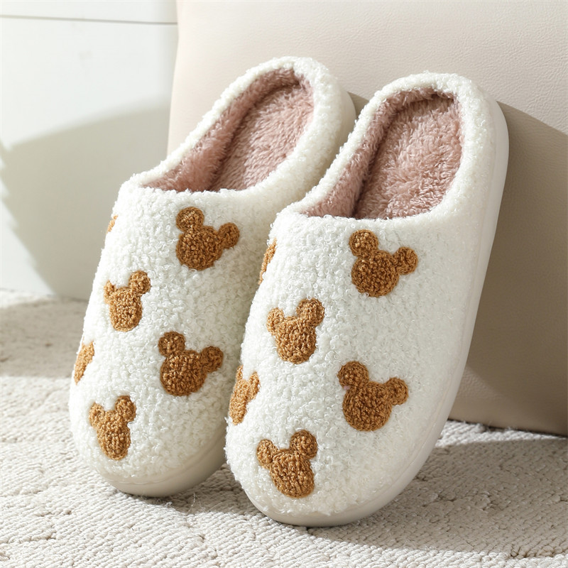 Unisex Cute Bear Home Cotton Slippers