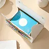 DIY Diamond Art Tissue Box Holder PULeather Crystal Mosaic Desktop Organizer Bag Resin Rhinestone Storage Organizer Gem Art Home Office Decor Craft Gift for Women