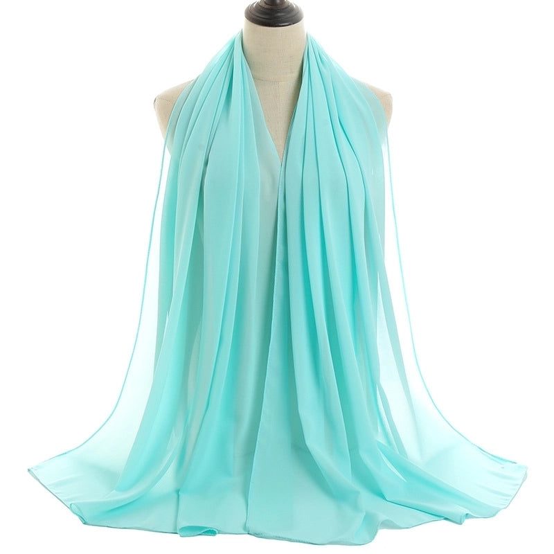 Women’s Minimalist Solid Color Chiffon Cotton Linen Scarves