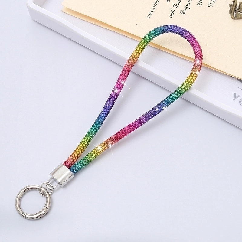 Casual Elegant Minimalist Solid Color Rhinestone Rope Bag Pendant Keychain