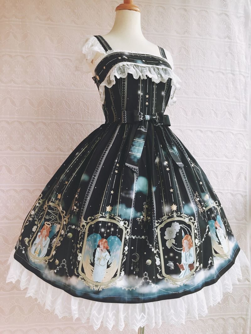 Blessing Print  Lolita JSK Dress With Lace Novameme