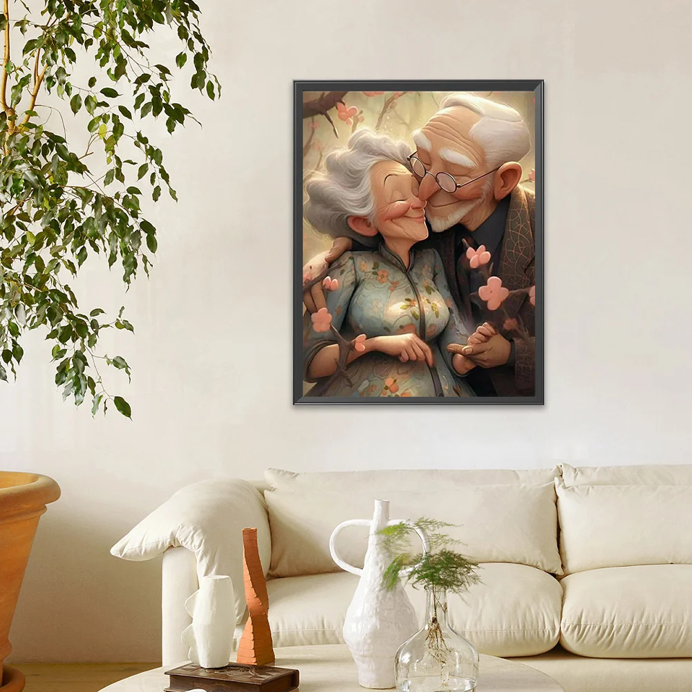 Full Round Diamond Painting 30*40cm - Elderly Couple