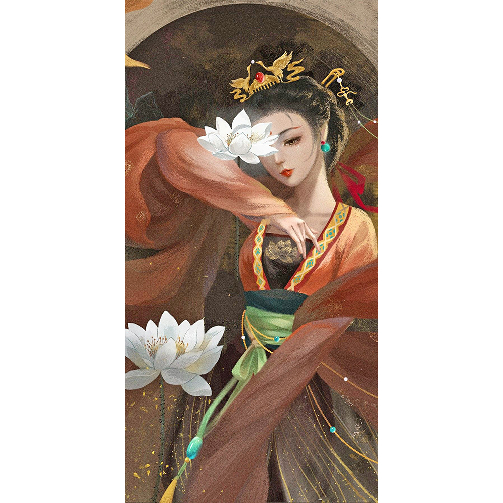 

30*60CM - Round Drill Diamond Painting - Chinese Style Woman (Big Size), 501 Original
