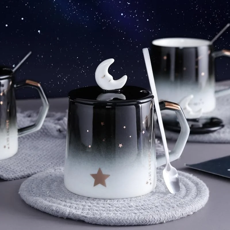 Kawaii Creative Galaxy Starry Sky Moon Ceramic Cup SP17155