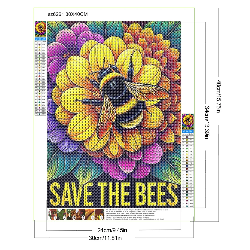 Diamond Painting - Full Round Drill - Flower Bee(Canvas|30*40cm)