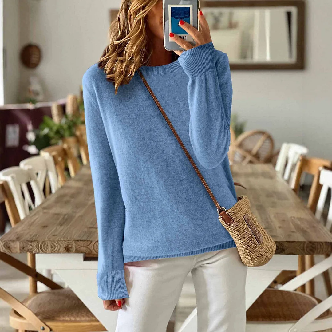Athvotar Athvotar Sheintemu Autumn And Winter Long Sleeve Simple Solid Color Sweater New