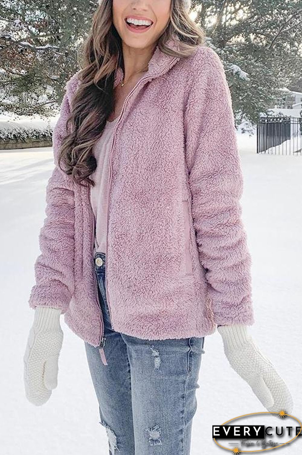 Classical Fluffy  Fleece Zipper Jackets
