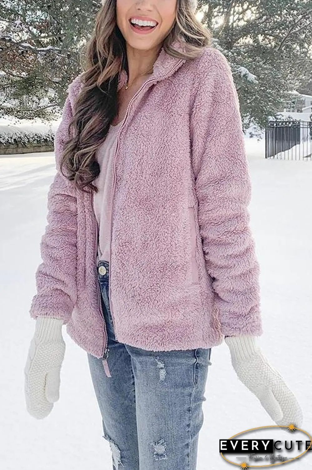 Classical Fluffy  Fleece Zipper Jackets