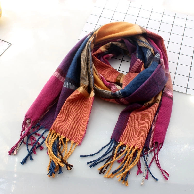 Autumn And Winter Children’s Scarf Scarf Dual-use Autumn And Winter Warm Baby Cashmere Scarf Plain Plaid Women’s Scarf