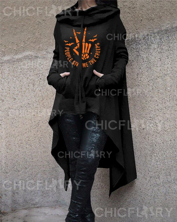 People Give Me The Creeps Hooded Long Sleeve Sweatshirt