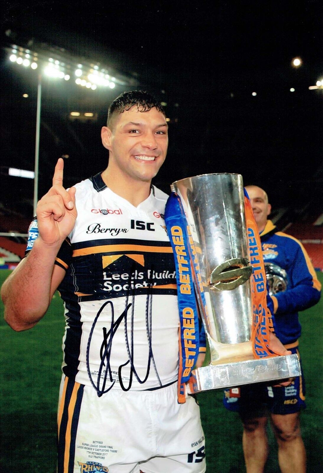 Ryan HALL 2018 Leeds Rhinos Rugby Signed Autograph 12x8 Photo Poster painting 3 AFTAL COA