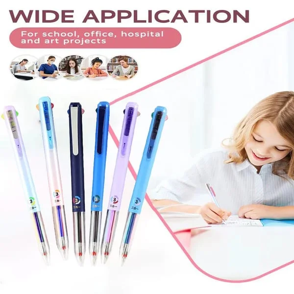 6 PCS Multicolor Pen, 4-in-1 18 Colors