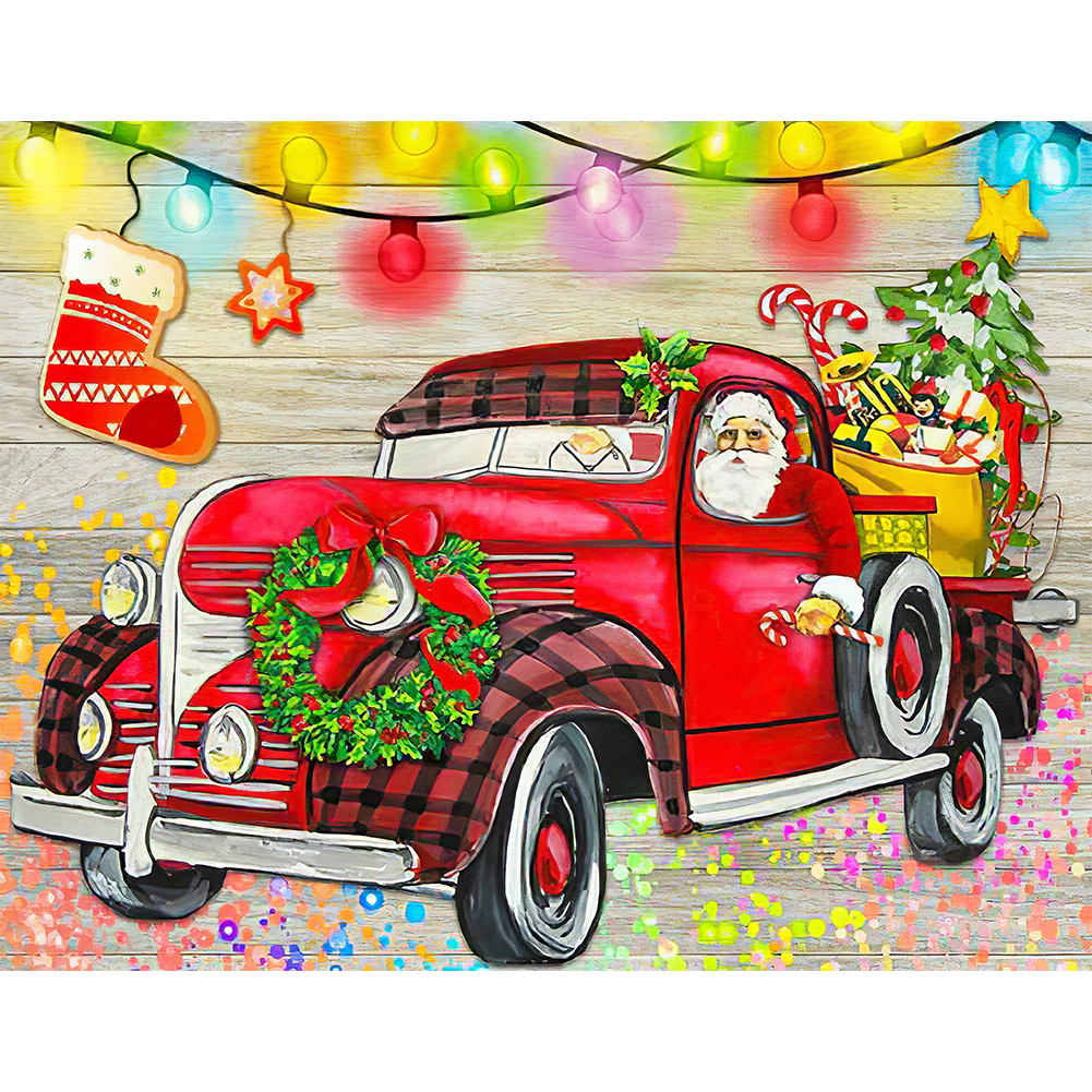 

Santa Car - Round Drill Diamond Painting - 50*40CM, 501 Original
