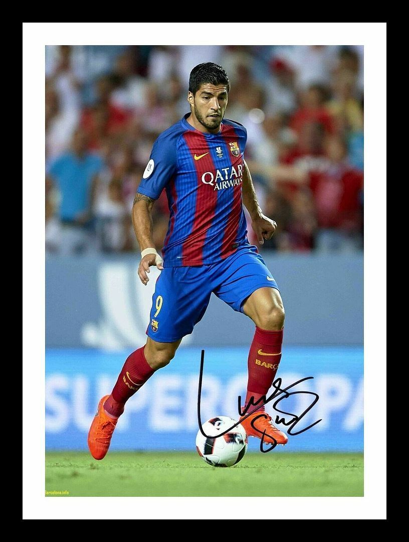 Luis Suarez - FC Barcelona Autograph Signed & Framed Photo Poster painting 3