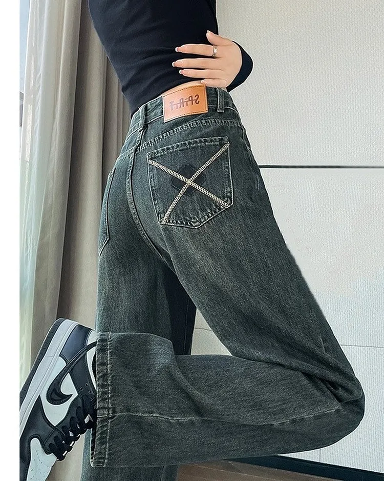 High Waisted Wide Leg Jeans for Women in Classic Denim