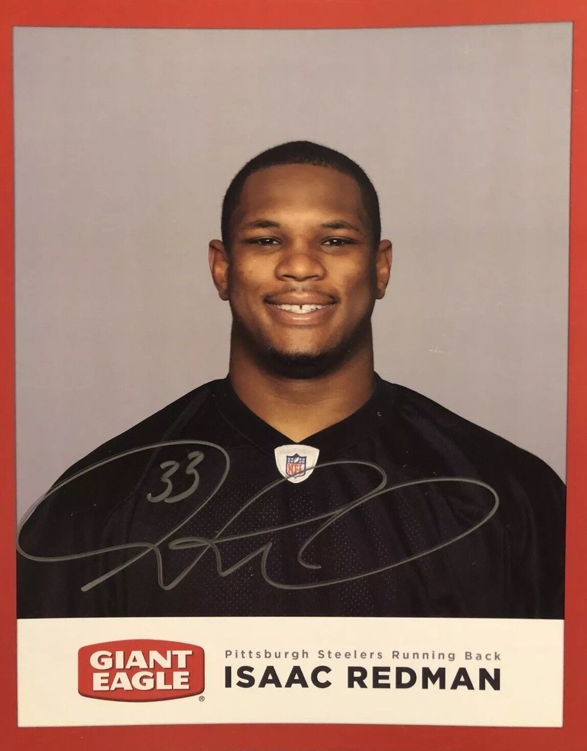 Isaac Redman AUTOGRAPH PITTSBURGH STEELERS Hand Signed 8x10 Photo Poster painting