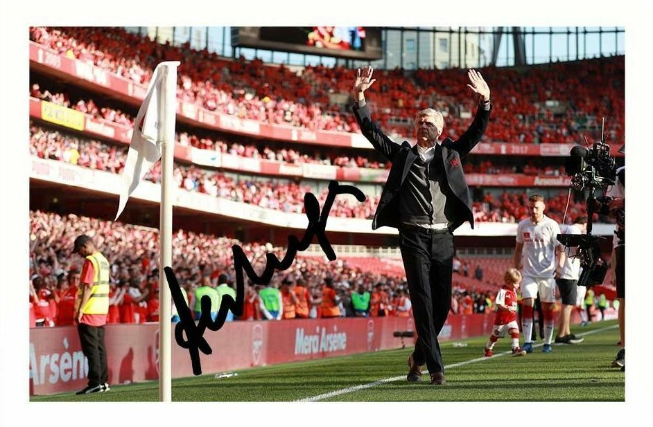 ARSENE WENGER FINAL HOME MATCH - ARSENAL AUTOGRAPH SIGNED Photo Poster painting POSTER PRINT