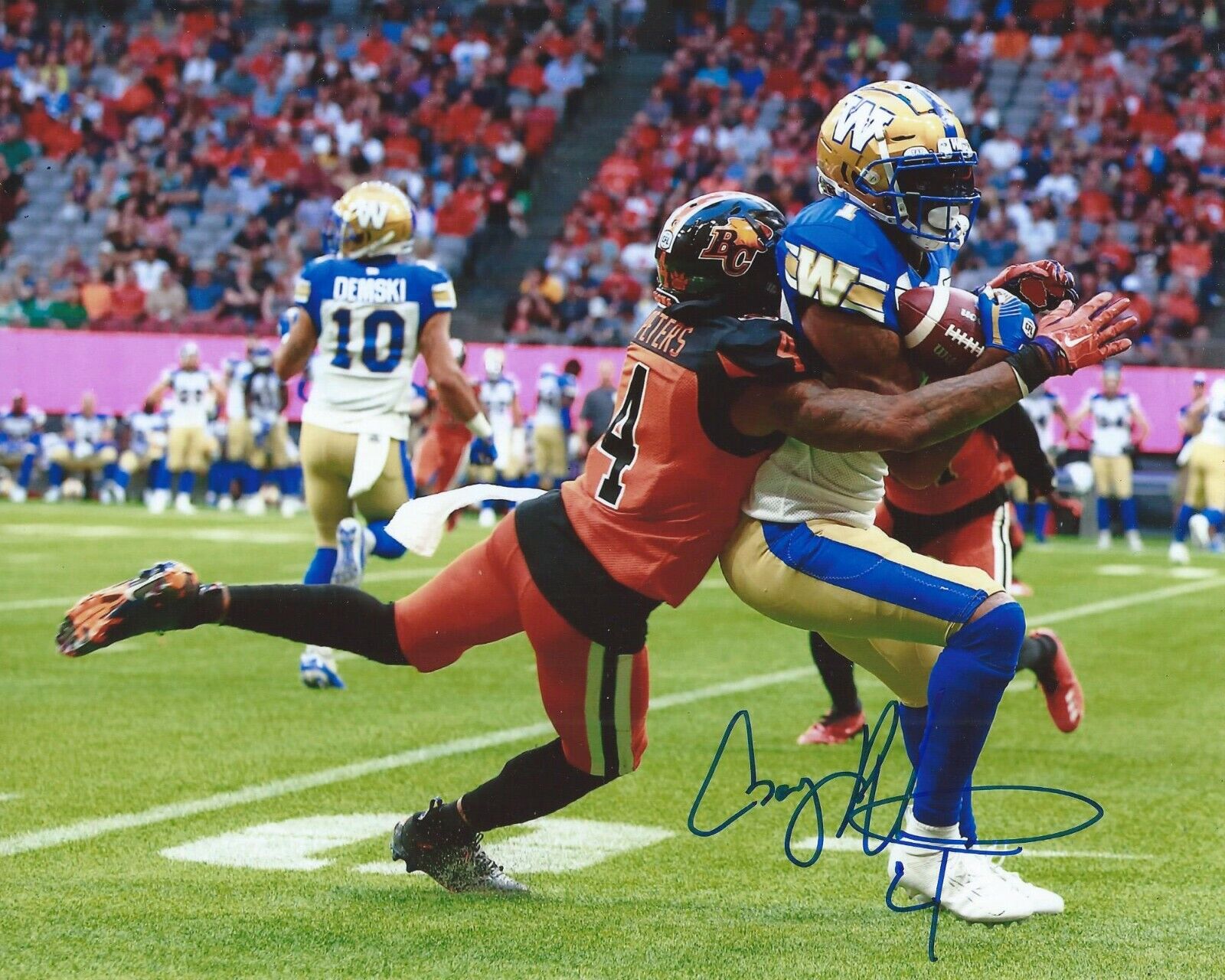 Garry Peters Signed 8x10 Photo Poster painting BC Lions Autographed COA