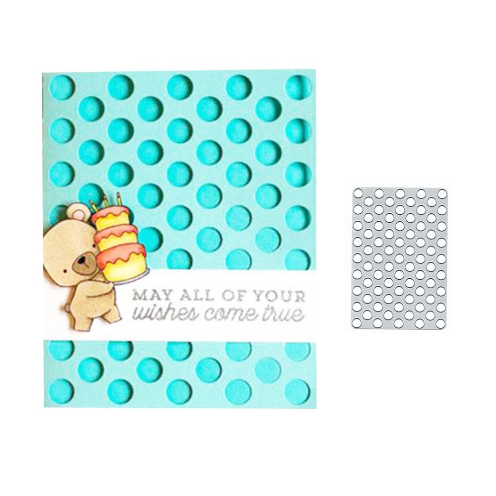 Dots Frame Background Metal Cutting Die Stencil Template for DIY Embossing Paper Photo Album Gift Card Making Scrapbooking Dies