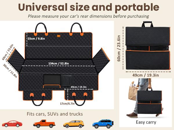 Product Introduction of 【TikTokShopBacktoSchool】Upgraded Back Seat Extender for Dogs with Impact Foam, Dog Car Seat Cover with Hard Bottom Holds 400lbs 11