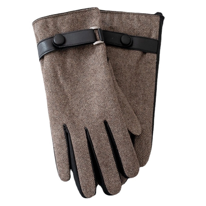 Men’s Business Retro Plaid Gloves 1 Set