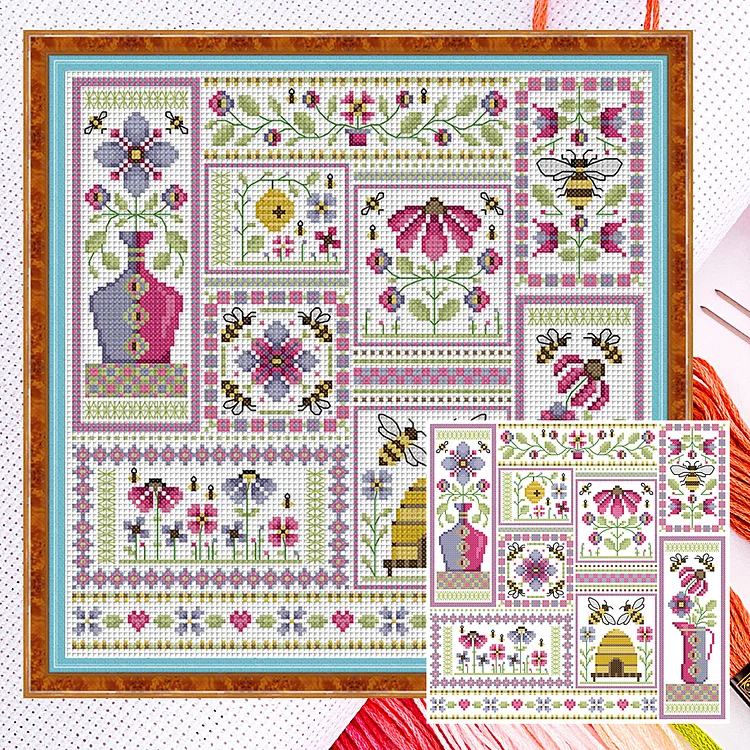 Joy Sunday-Bees In The Garden (33*33cm) 14CT Counted Cross Stitch gbfke