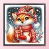 Christmas Fox-11CT Stamped Cross Stitch 40*40cm/15.75*15.75in tapestrymarket