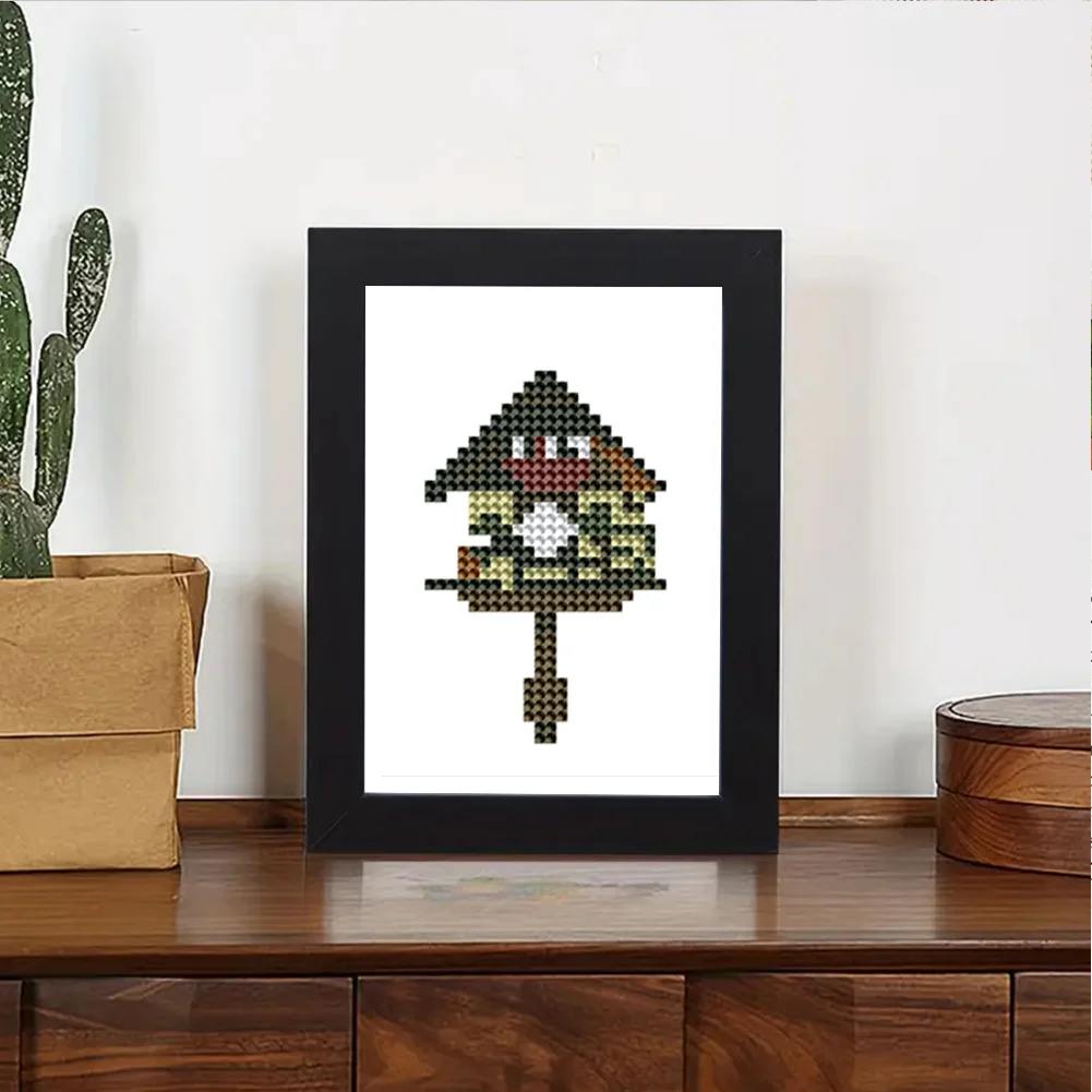 12pcs Clock DIY Mini Round Diamond Painting Set Desktop Decor No Frame12x8cm