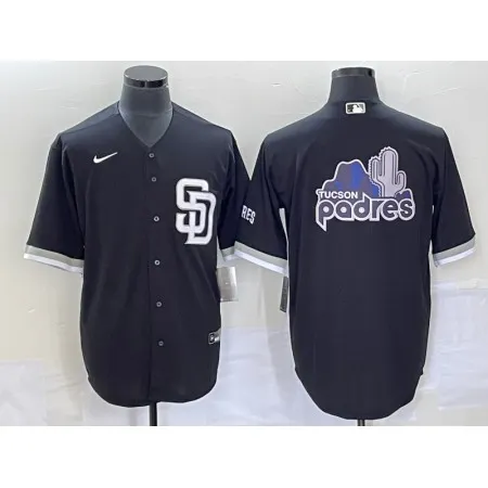 Men's San Diego Padres Black Team Big Logo Cool Base Stitched Baseball Jersey W702
